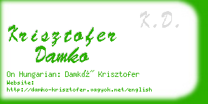 krisztofer damko business card